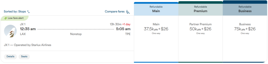 Booking Starlux through Alaska