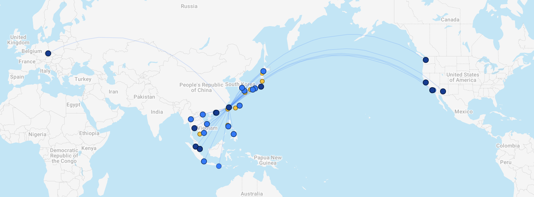 Starlux route map