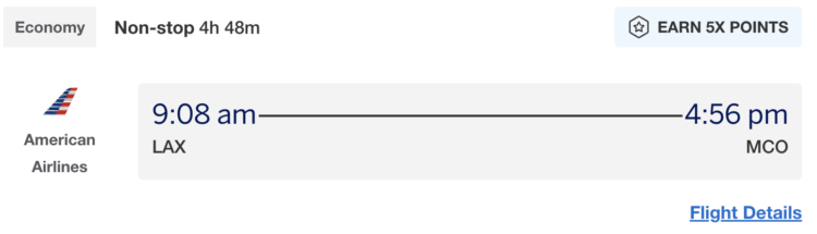 Qualifying 5X airfare option with Amex Travel.