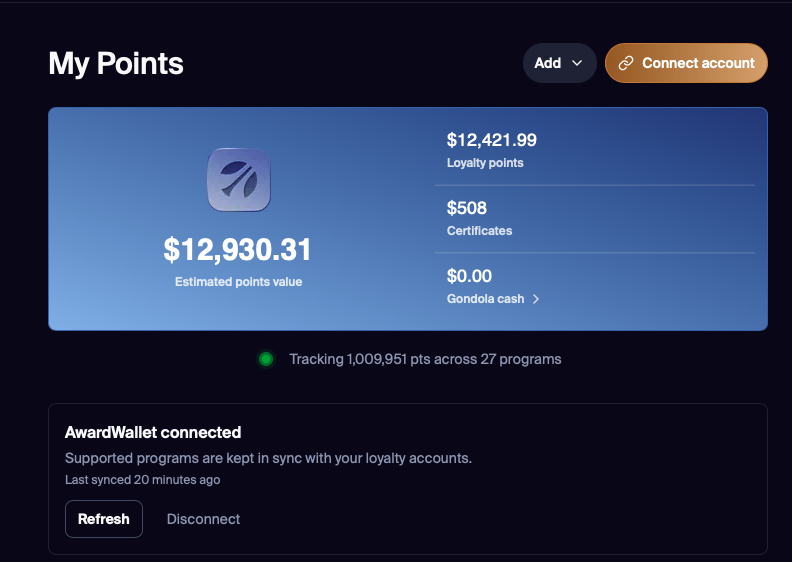 Gondola points overview