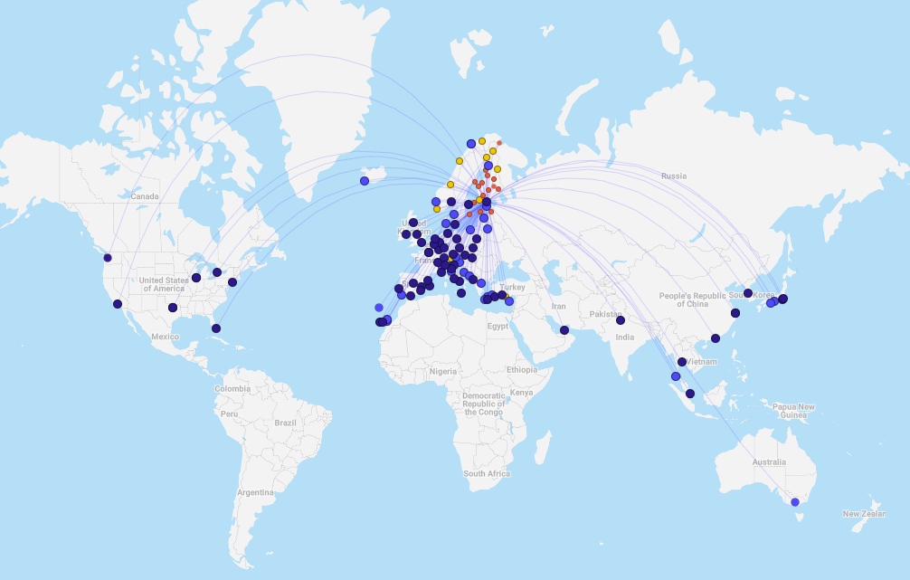 Finnair route map