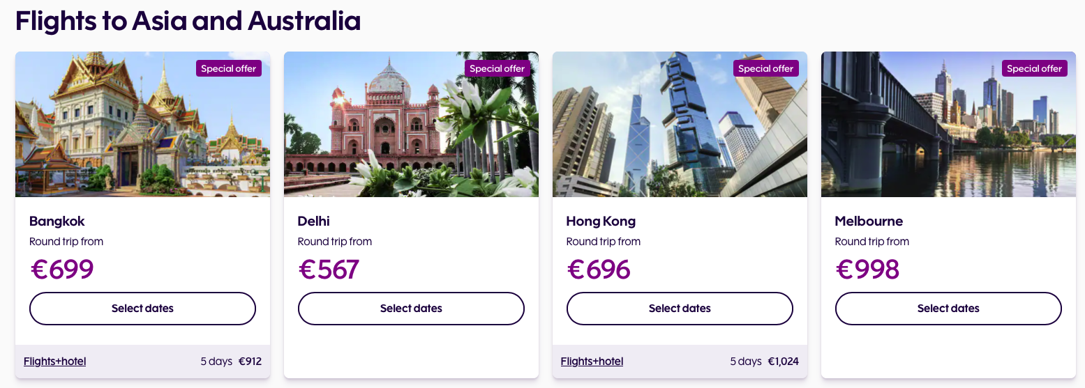 Finnair special offers to Asia and Australia