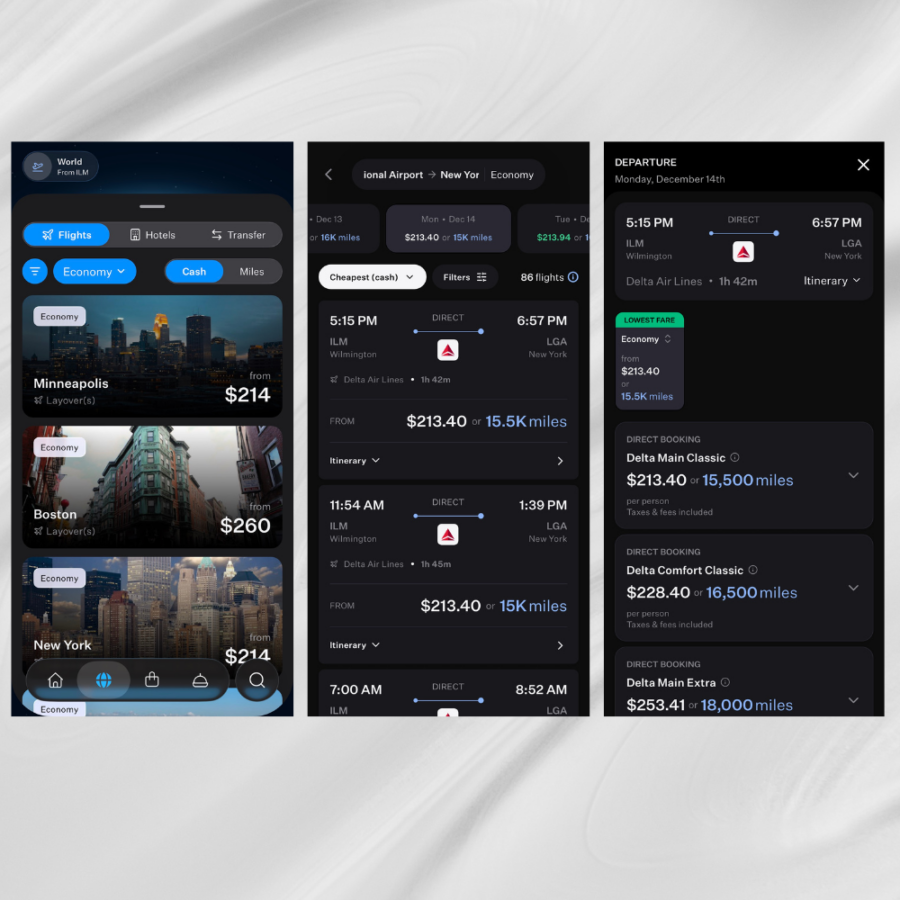 Rove app process of booking flights