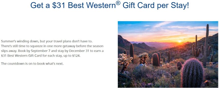 Best Western 31 Gift Cards September 2026 Promotion