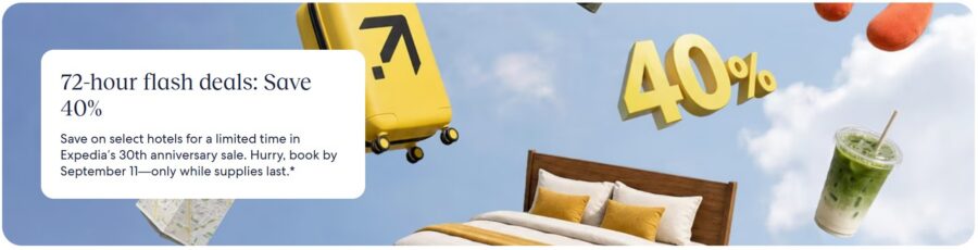 Expedia One Key Promotion 40 Off Flash Sale September 2026