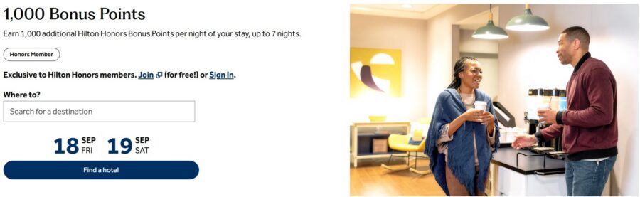Hilton 1,000 Points Per Night at Spark Hotels 2026 Promotion