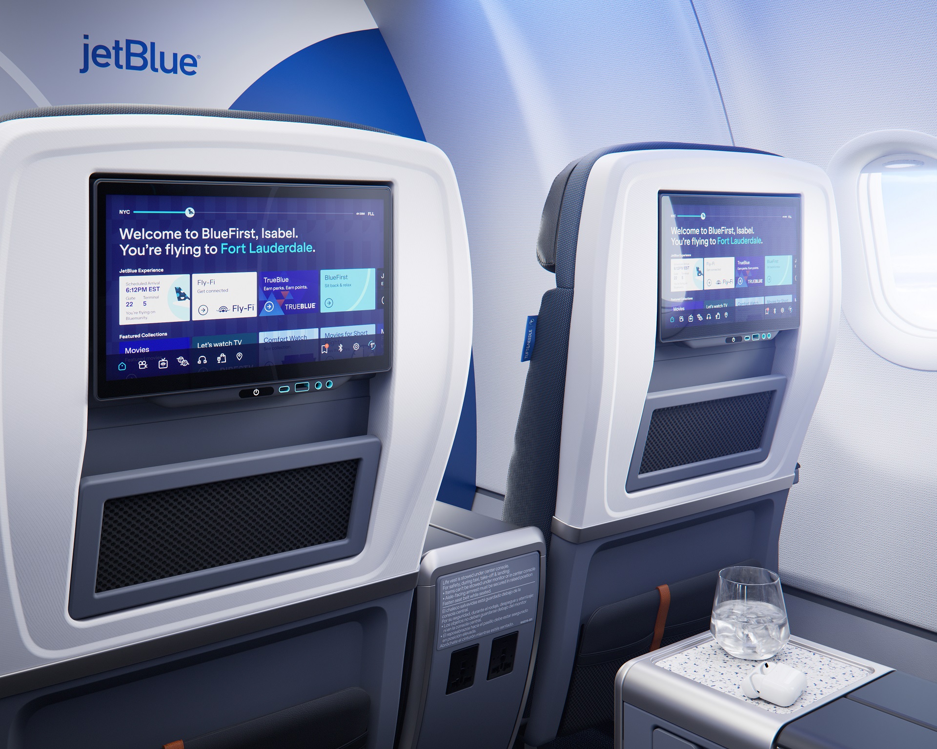 jetblue bluemint seatback screen