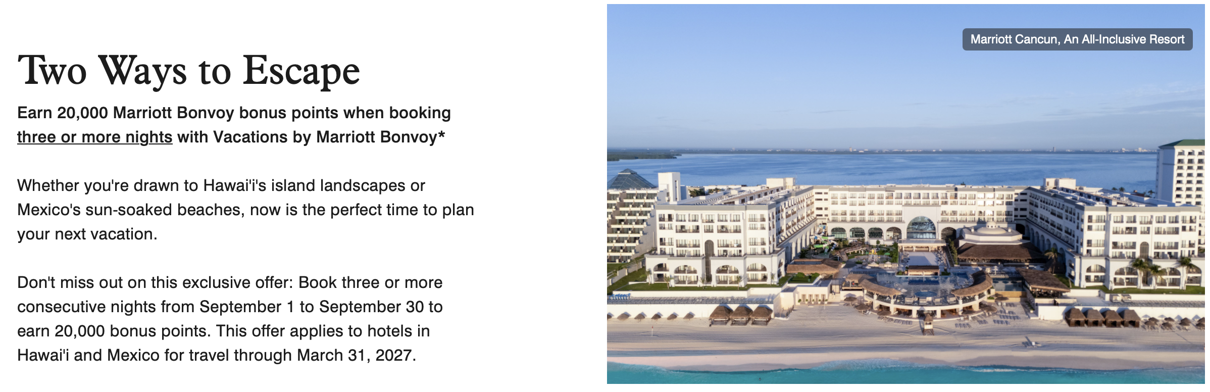 Vacations by Marriott September promo details