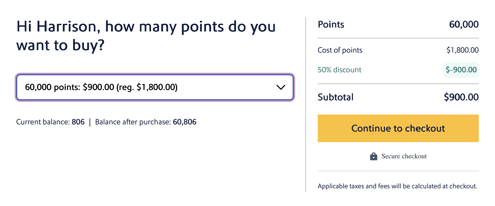 Southwest buy 60,000 points checkout