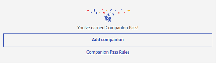 Southwest page to add your companion