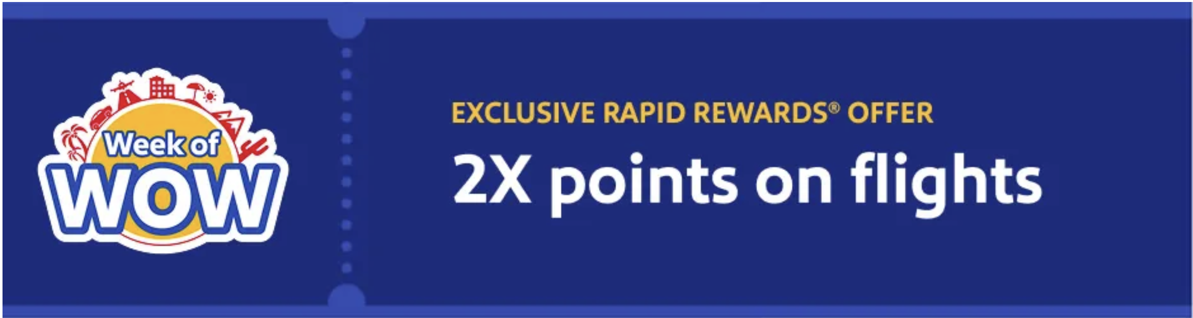 Southwest Week of Wow double points promo banner