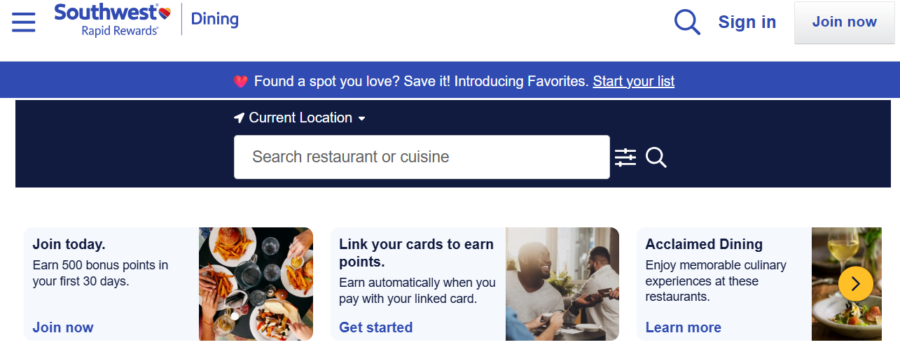Southwest Airlines Rapid Rewards Dining Browse Restaurants