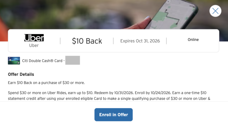 Current Citi Merchant Offers