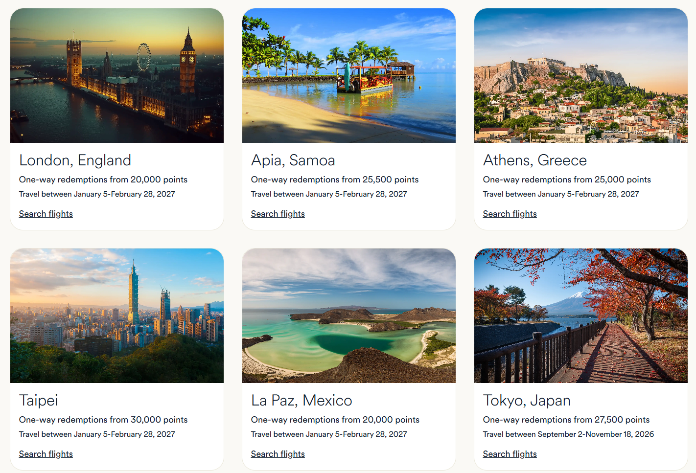 Alaska Airlines Global Getaways September destinations