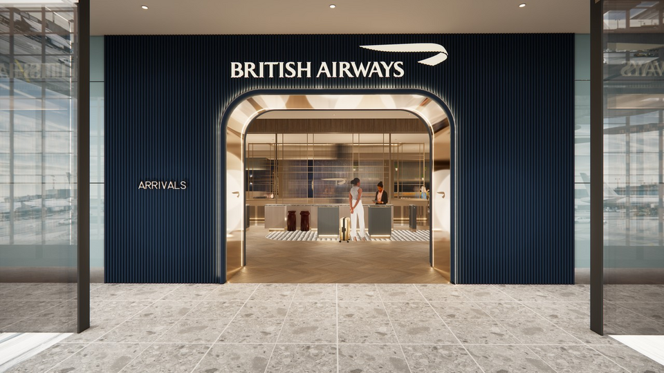 Rendering of the renovated British Airways Arrivals Lounge in Heathrow