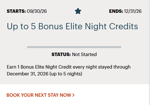 IHG frequently runs double elite night promotions, making it easier to achieve elite status.