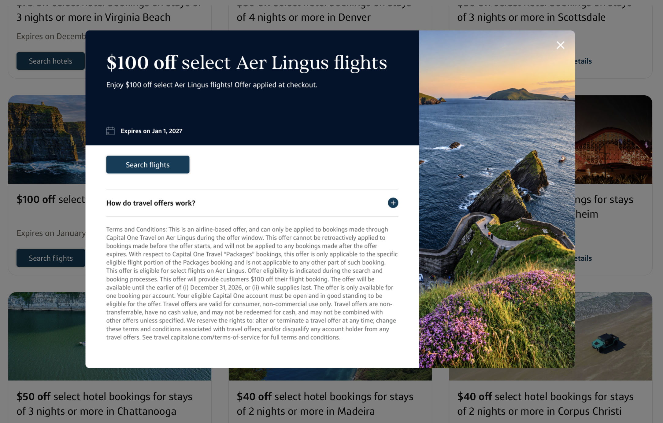 $100 off Aer Lingus flights details