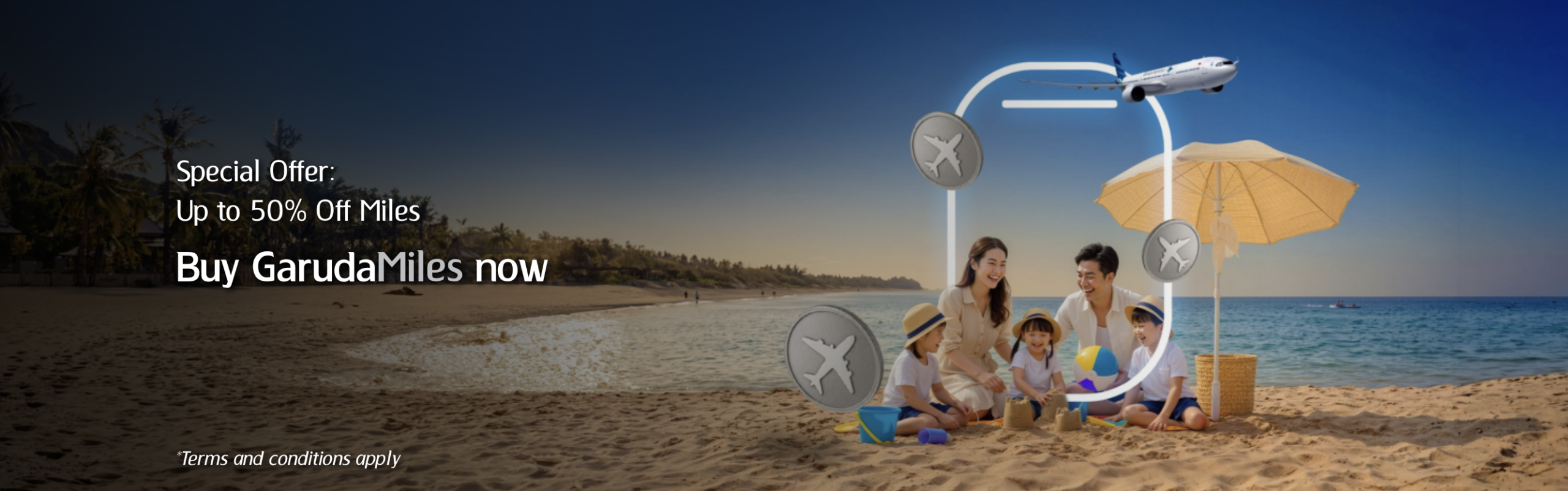 GarduaMiles 50% discount for buying miles promotion