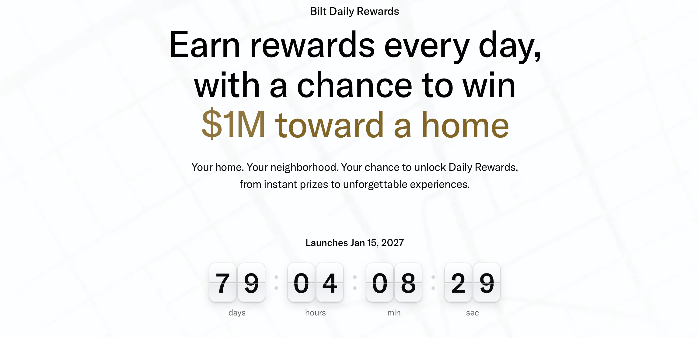 Bilt Daily Rewards homepage