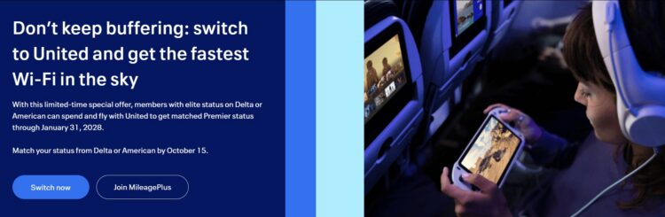United Delta and AA Status Match October 2026