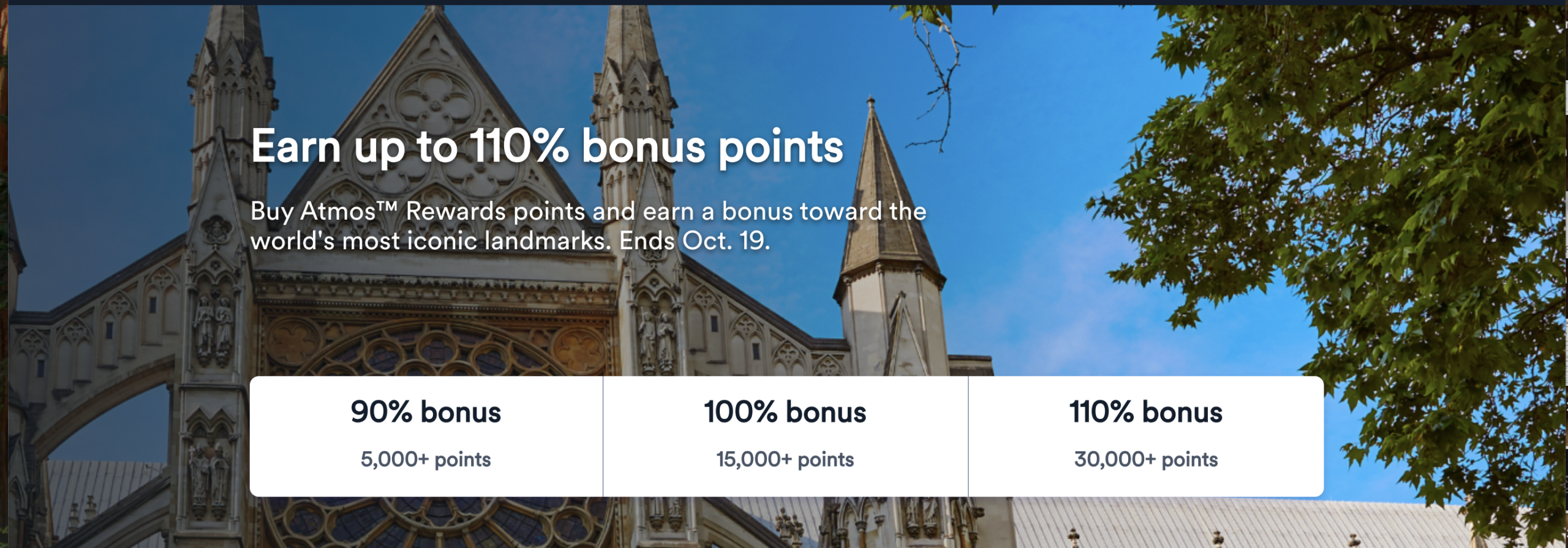 Earn up to 110% bonus points promo details