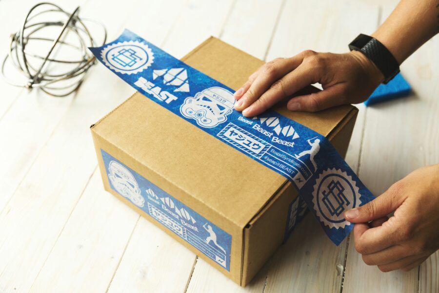 Packing up a box